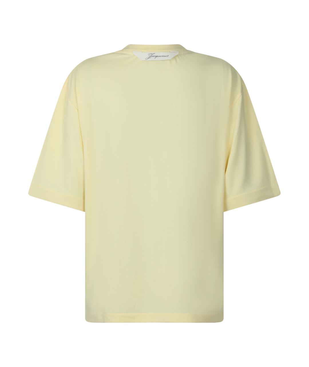 JACQUEMUS Желтая хлопковая футболка, фото 2
