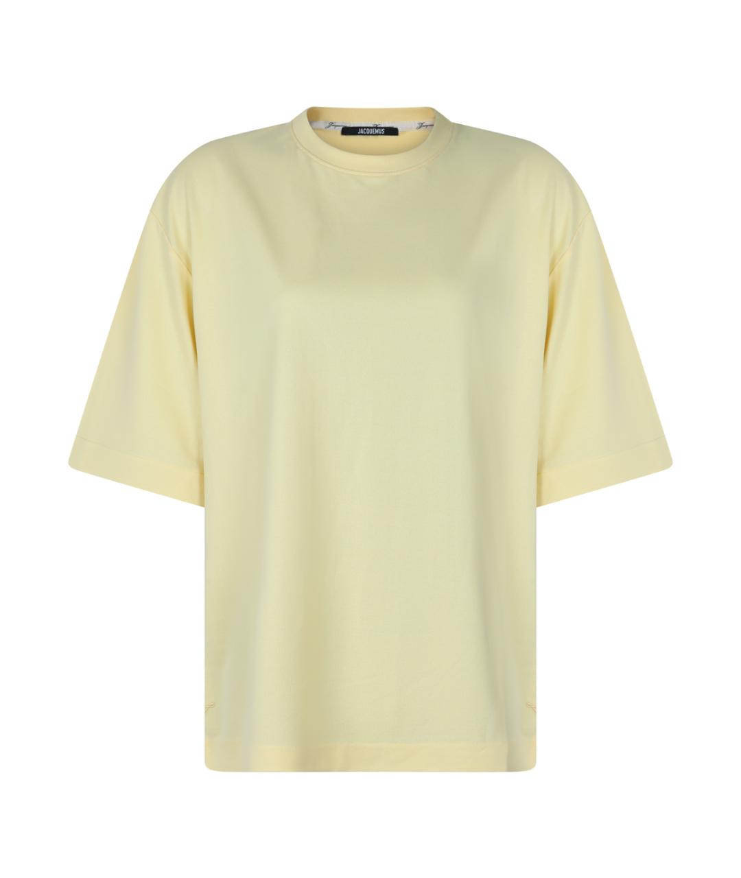 JACQUEMUS Желтая хлопковая футболка, фото 1