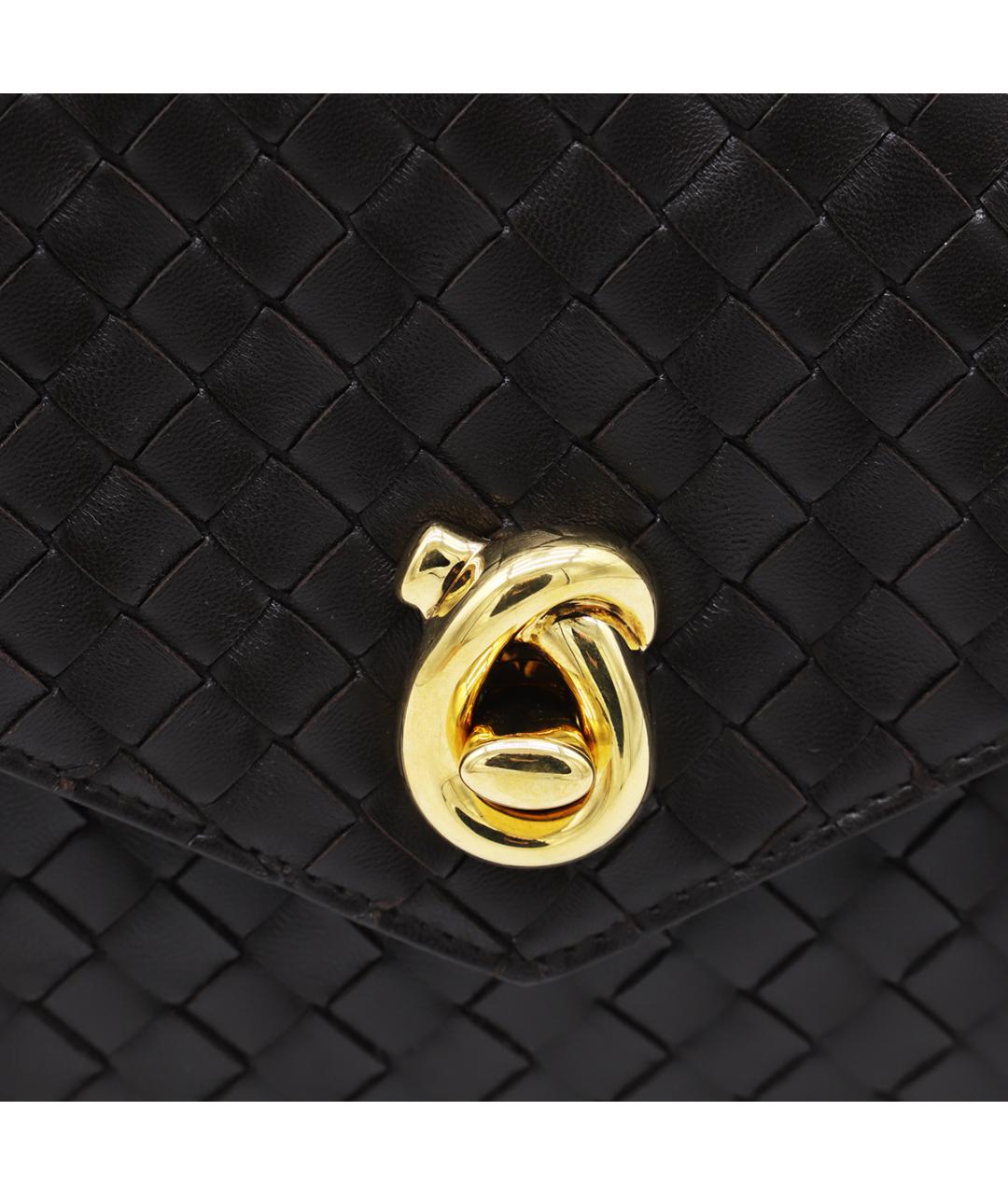 BOTTEGA VENETA Коричневая кожаная сумка через плечо, фото 4