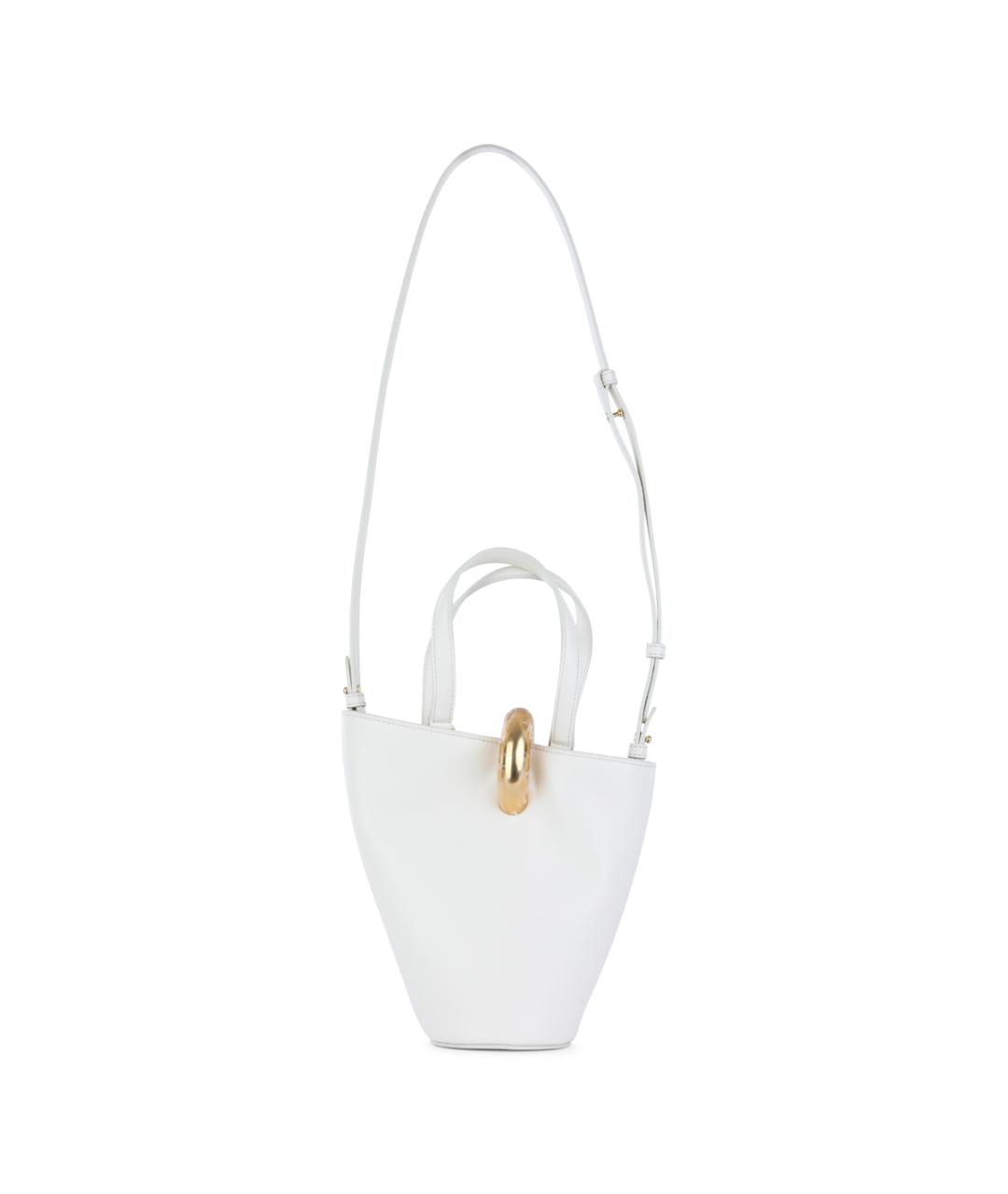 JACQUEMUS Белая кожаная сумка тоут, фото 3