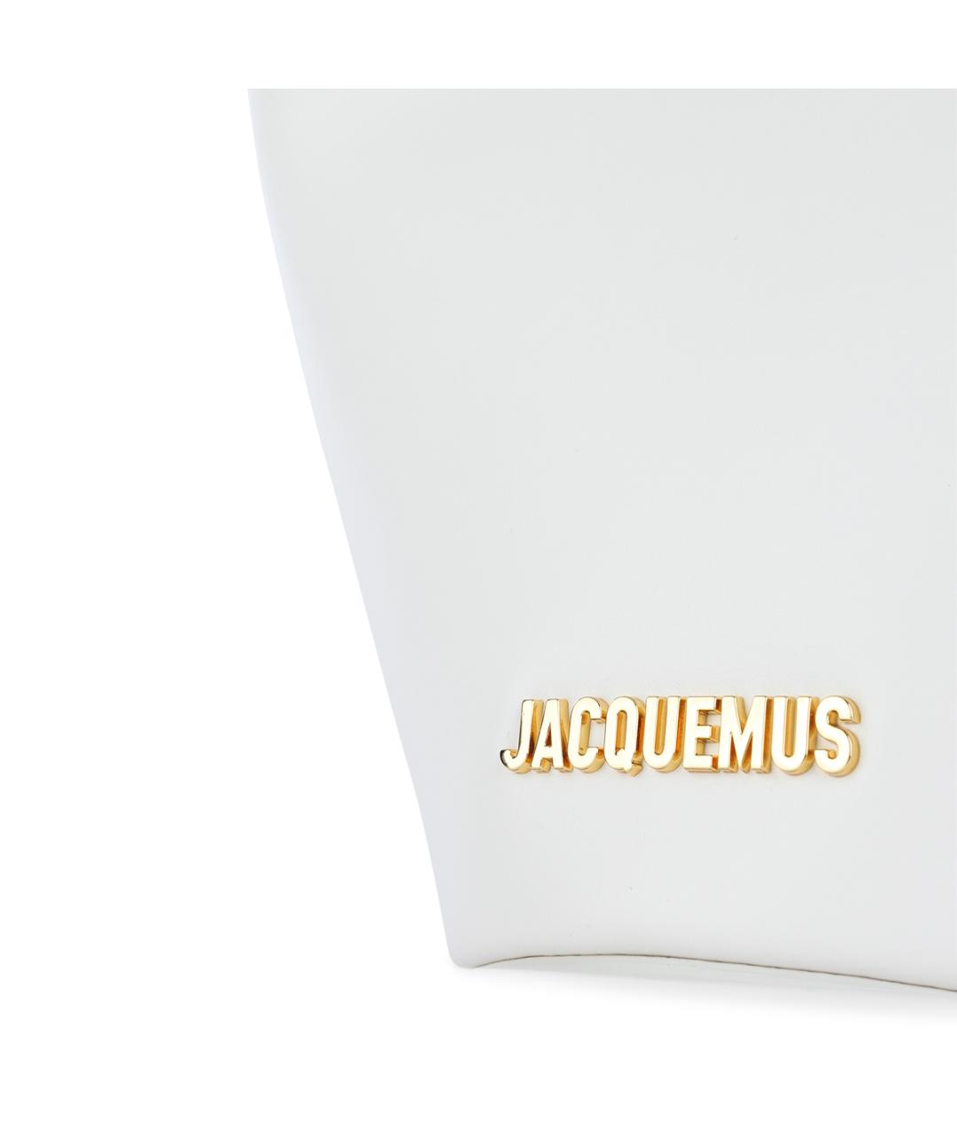 JACQUEMUS Белая кожаная сумка тоут, фото 4