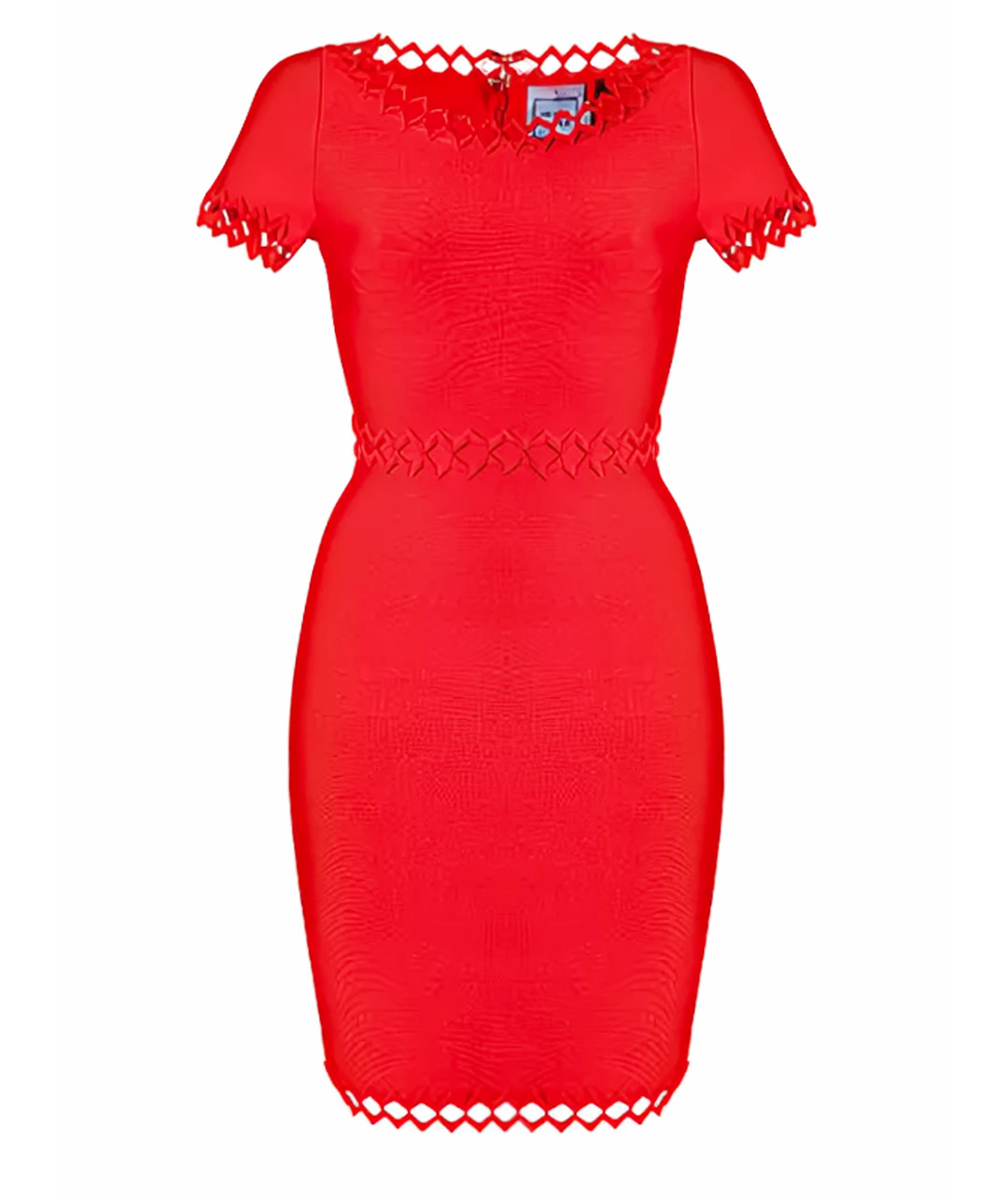 HERVE LEGER Красное вискозное повседневное платье, фото 1