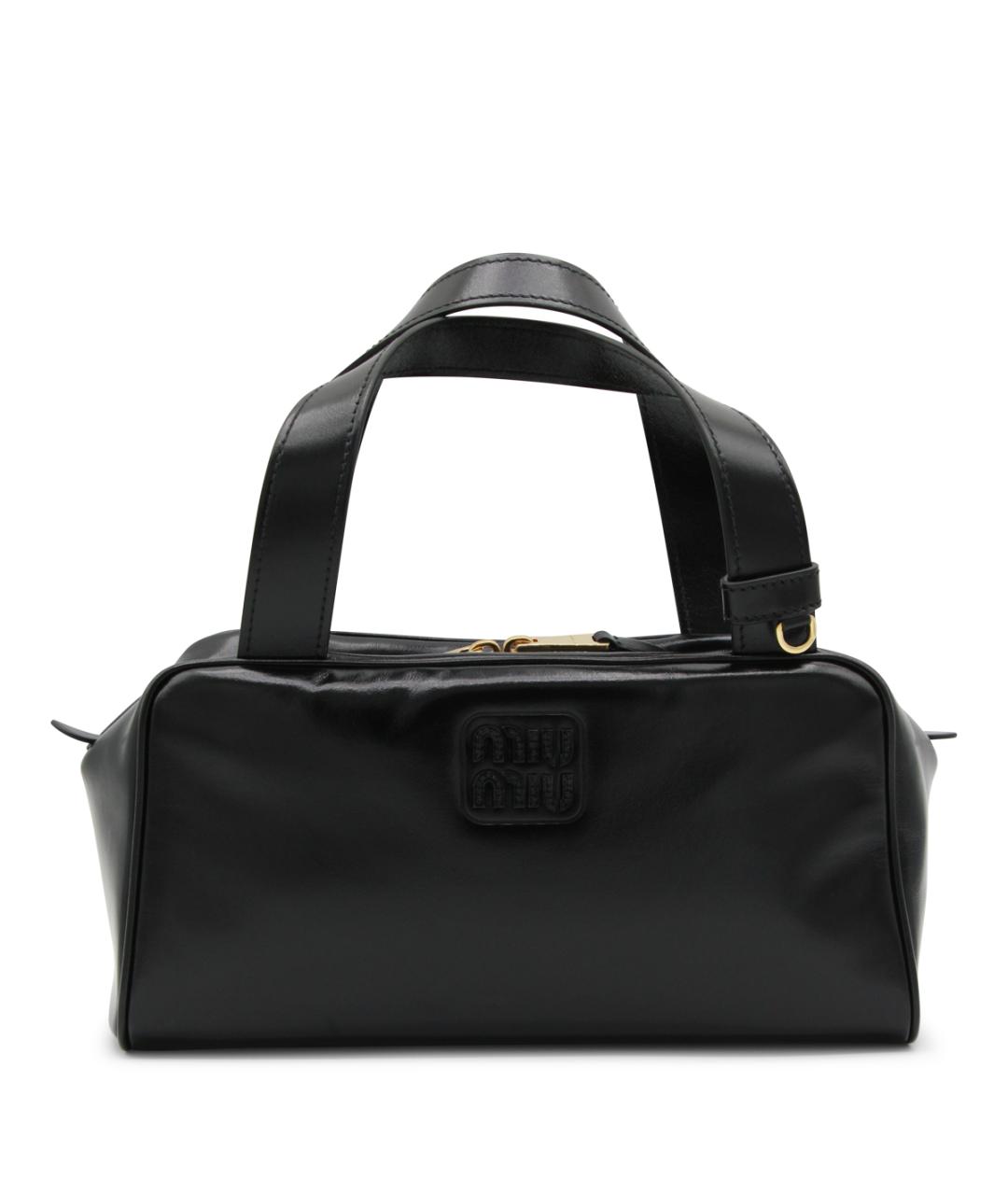 MIU MIU Черная кожаная сумка тоут, фото 1