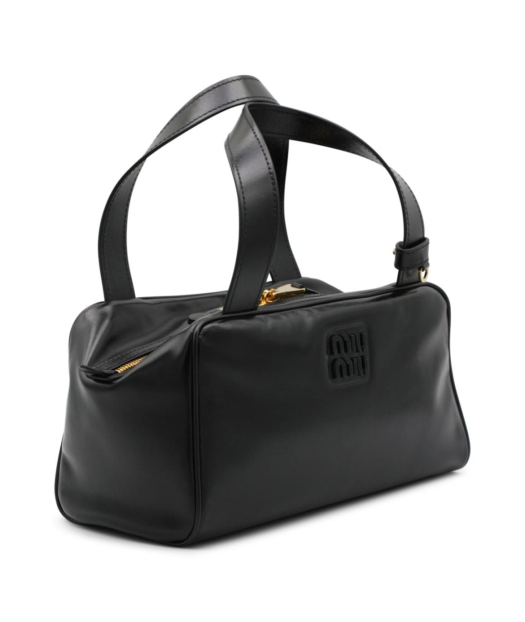 MIU MIU Черная кожаная сумка тоут, фото 2