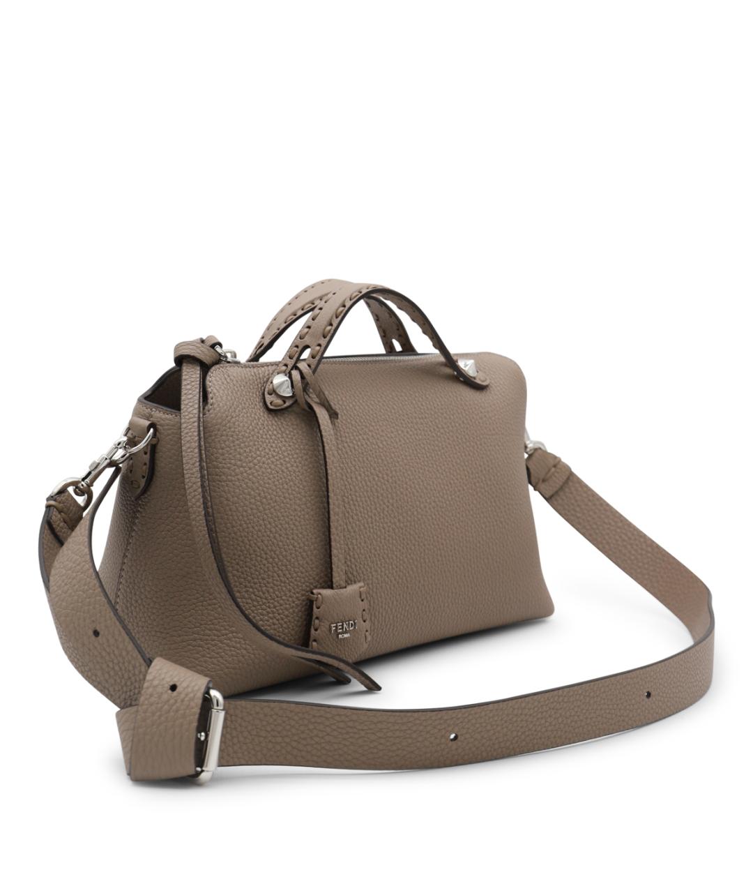 FENDI Бежевая кожаная сумка тоут, фото 2