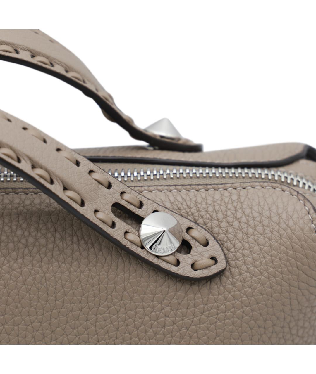 FENDI Бежевая кожаная сумка тоут, фото 4