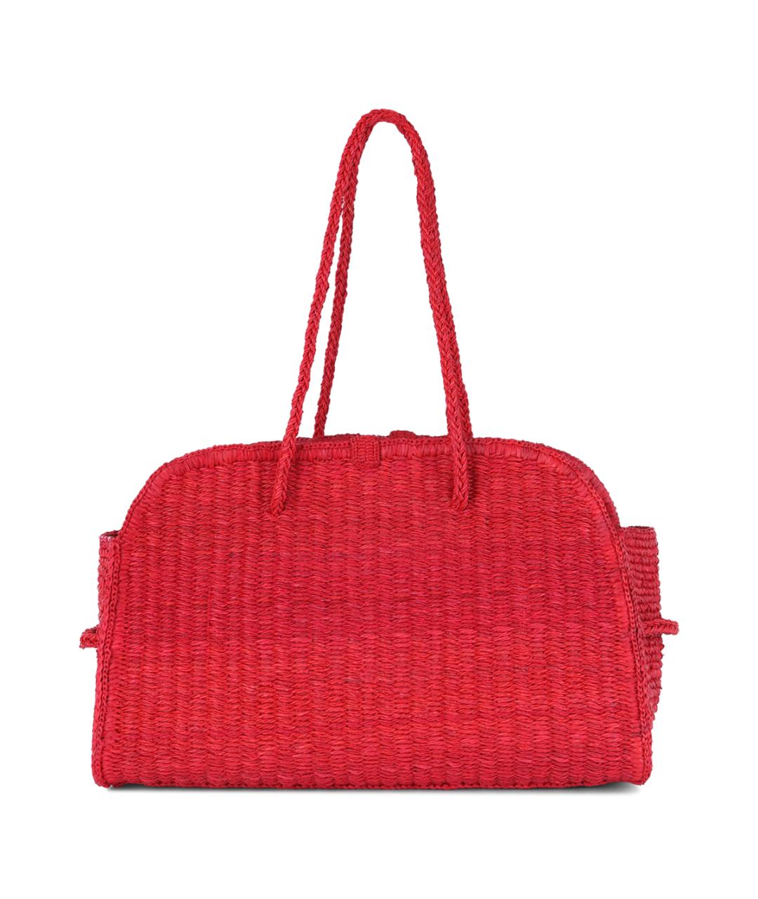 JACQUEMUS Красная пелетеная сумка тоут, фото 3