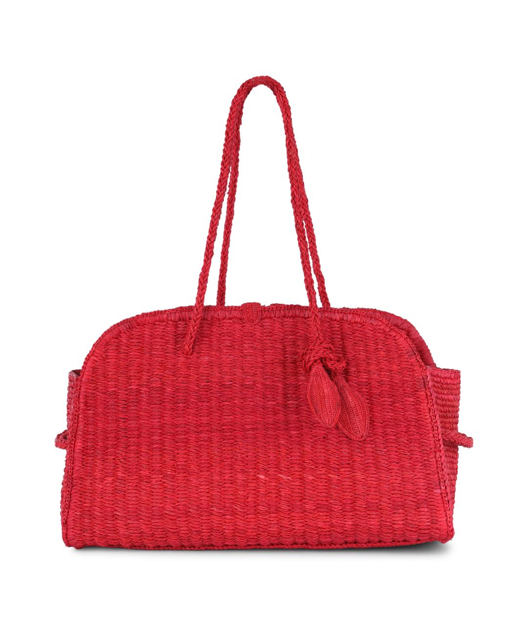 JACQUEMUS Красная пелетеная сумка тоут, фото 1