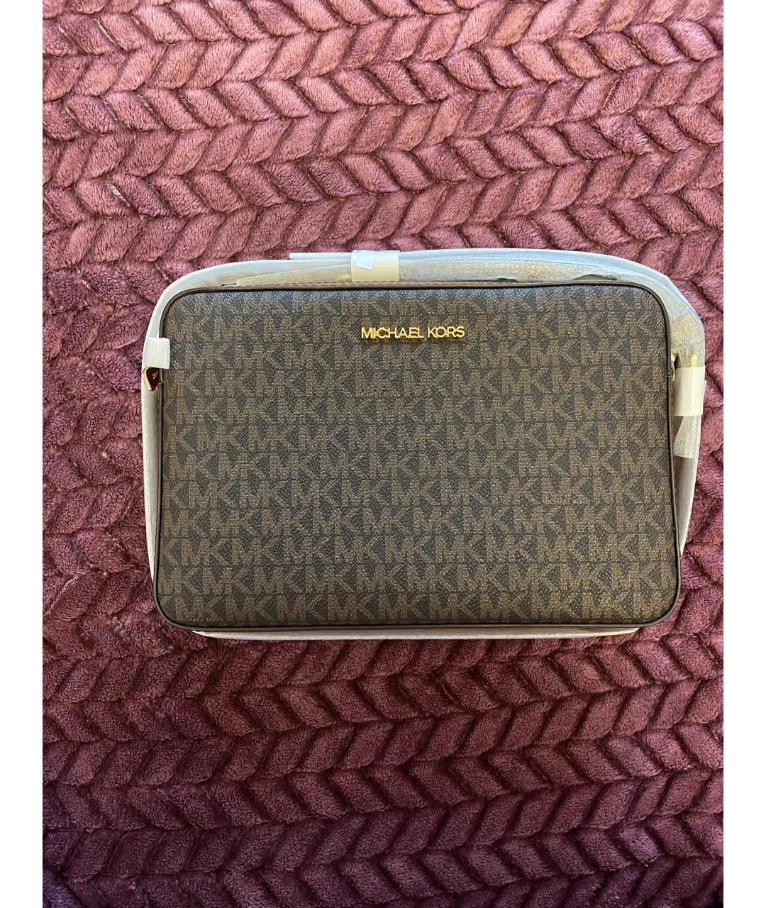 MICHAEL KORS Коричневая кожаная сумка через плечо, фото 3