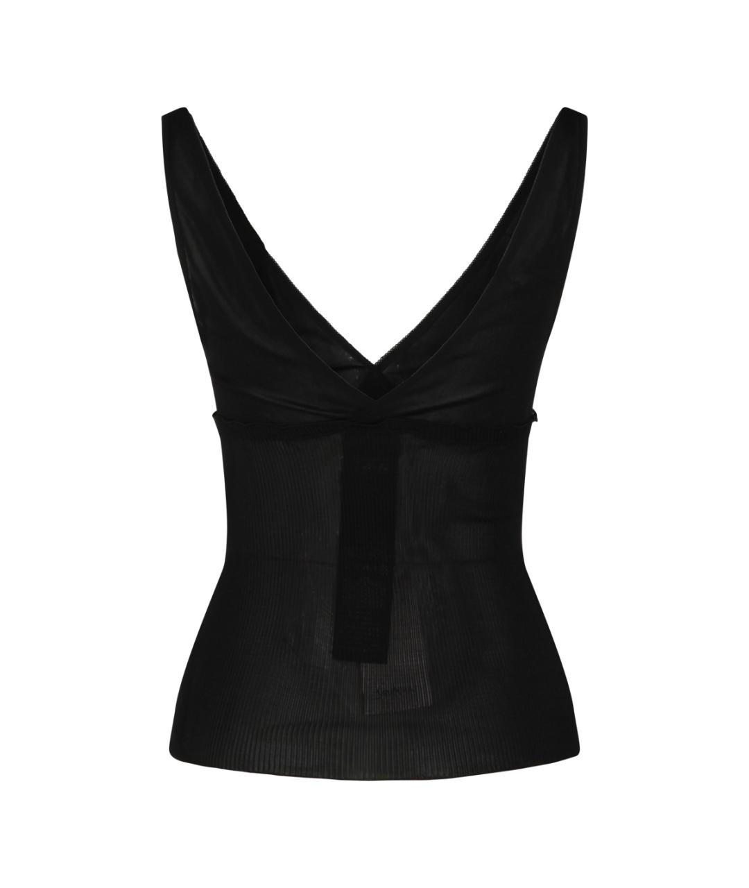 SAINT LAURENT Черная шелковая майка, фото 2