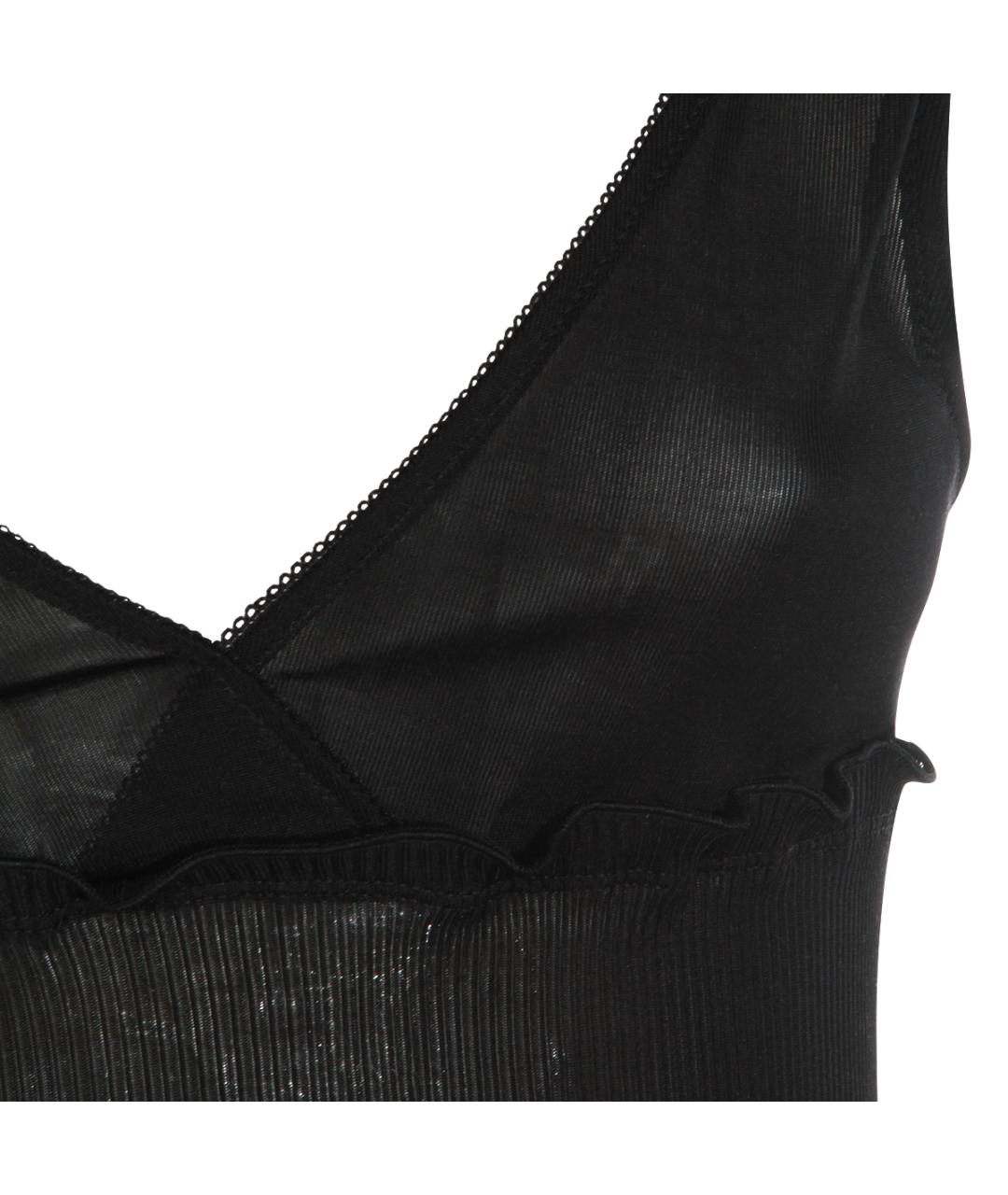 SAINT LAURENT Черная шелковая майка, фото 3