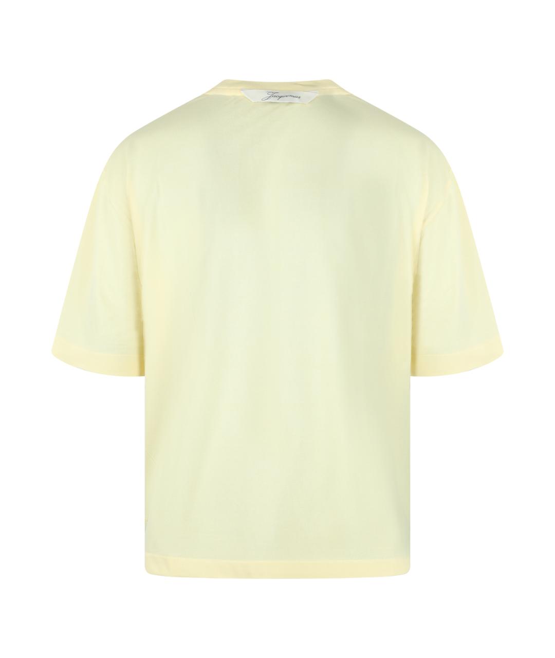 JACQUEMUS Желтая хлопковая футболка, фото 2