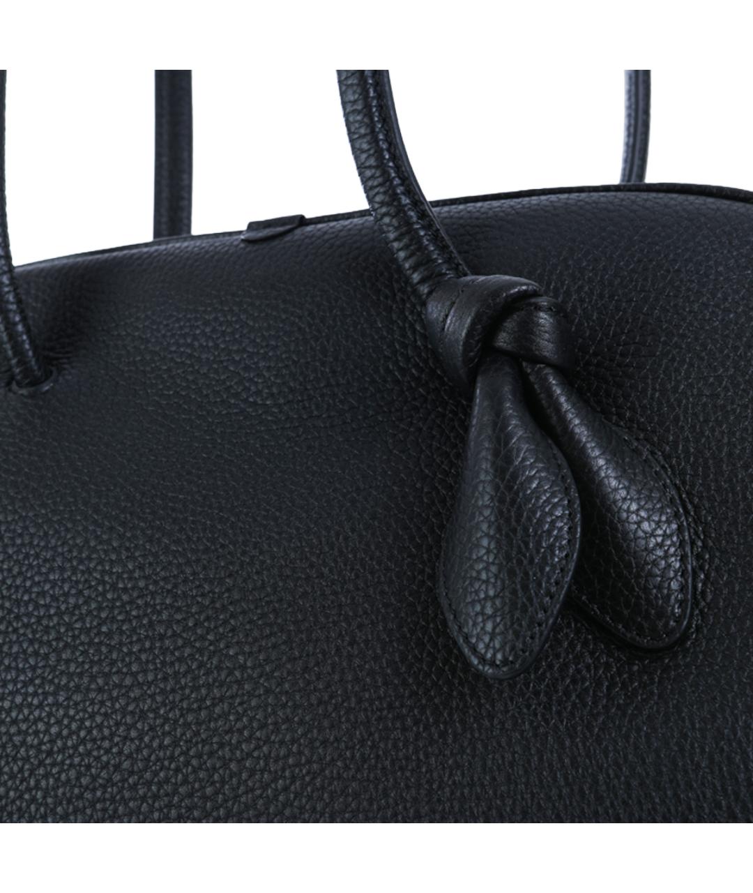 JACQUEMUS Черная кожаная сумка тоут, фото 5