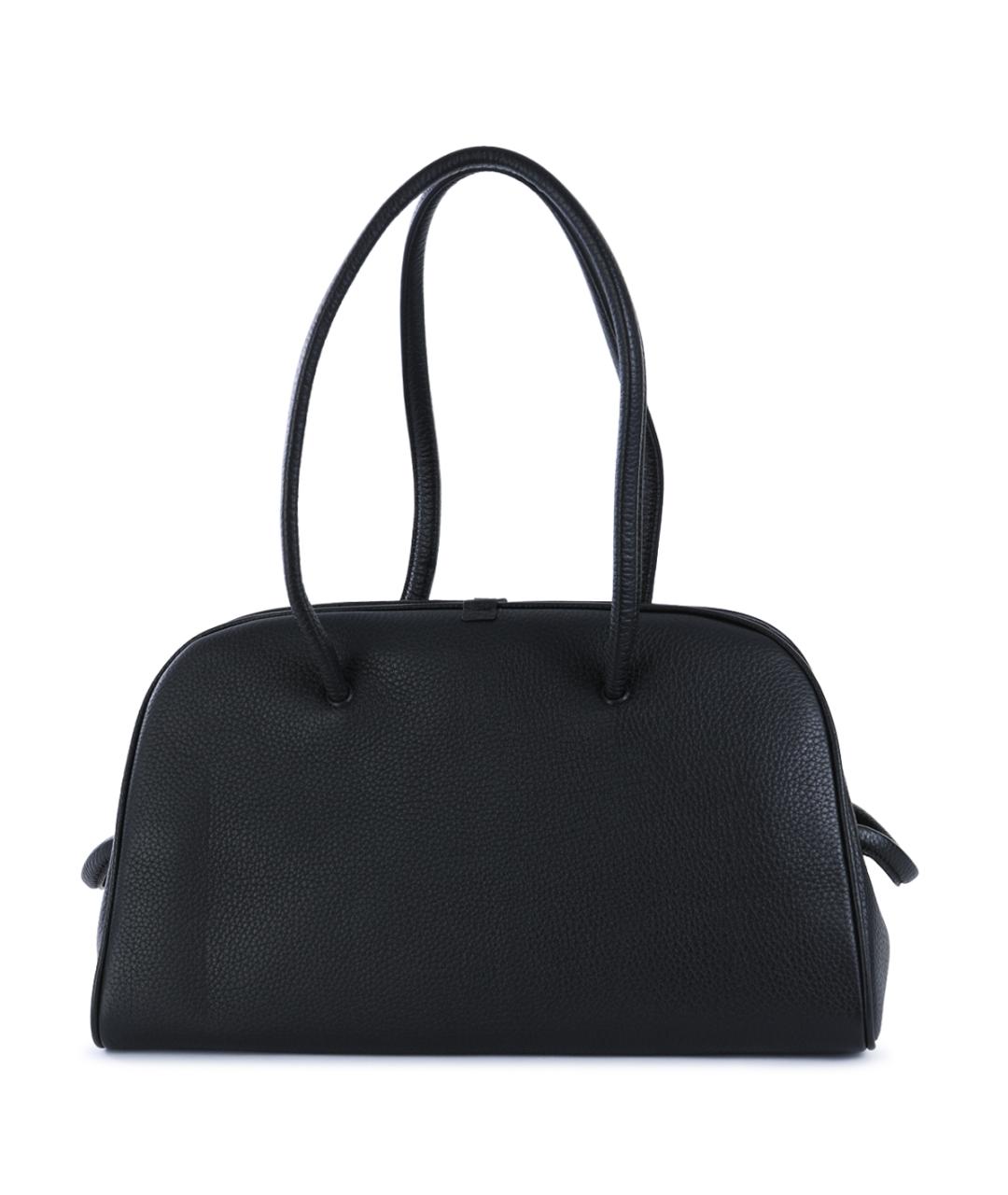 JACQUEMUS Черная кожаная сумка тоут, фото 4