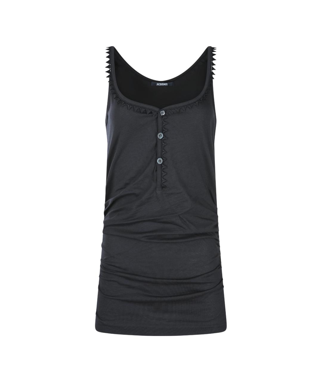 JACQUEMUS Черная хлопковая майка, фото 1