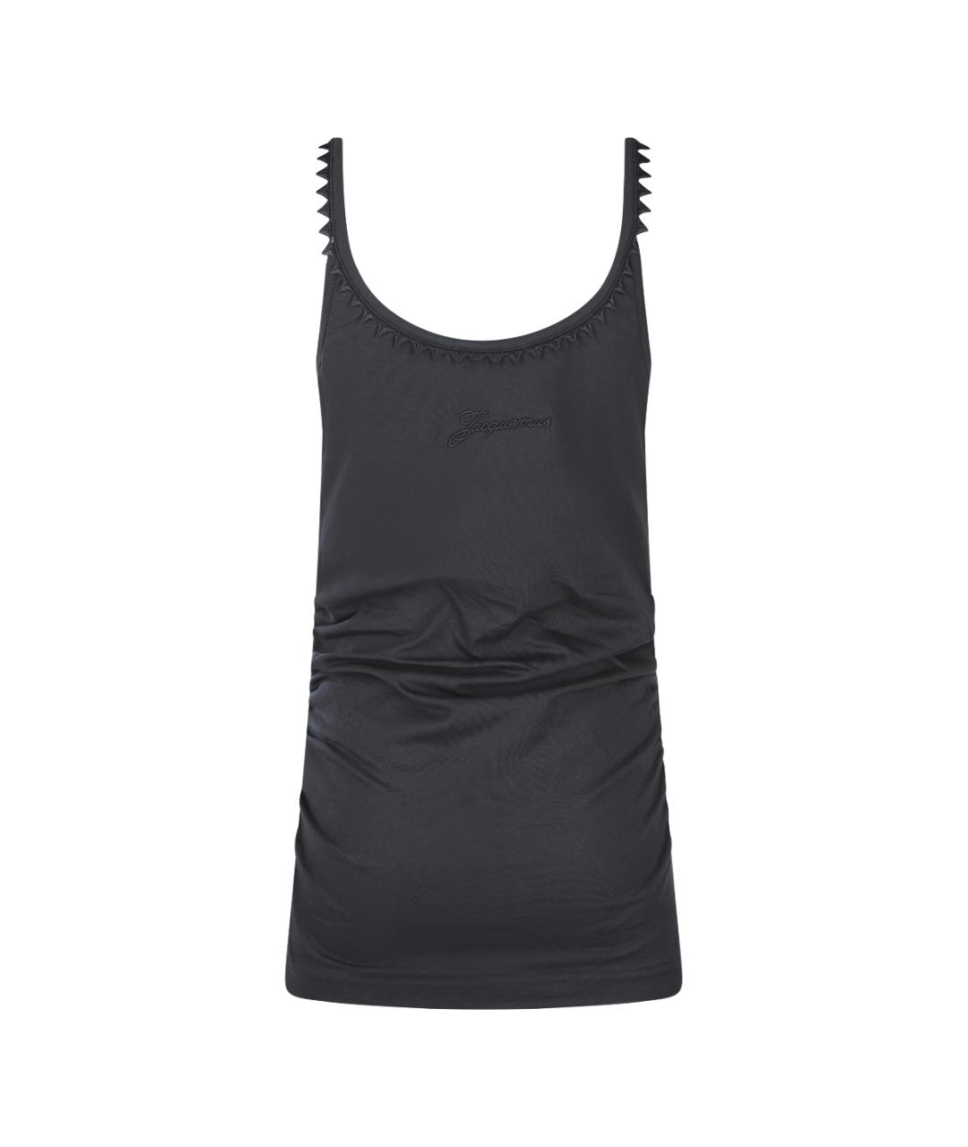 JACQUEMUS Черная хлопковая майка, фото 2