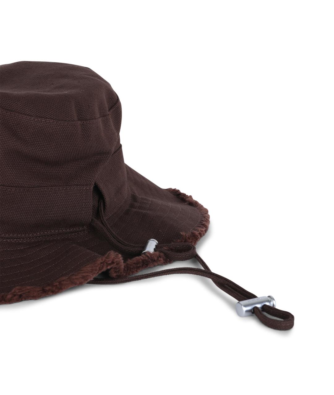 JACQUEMUS Коричневая хлопковая панама, фото 2