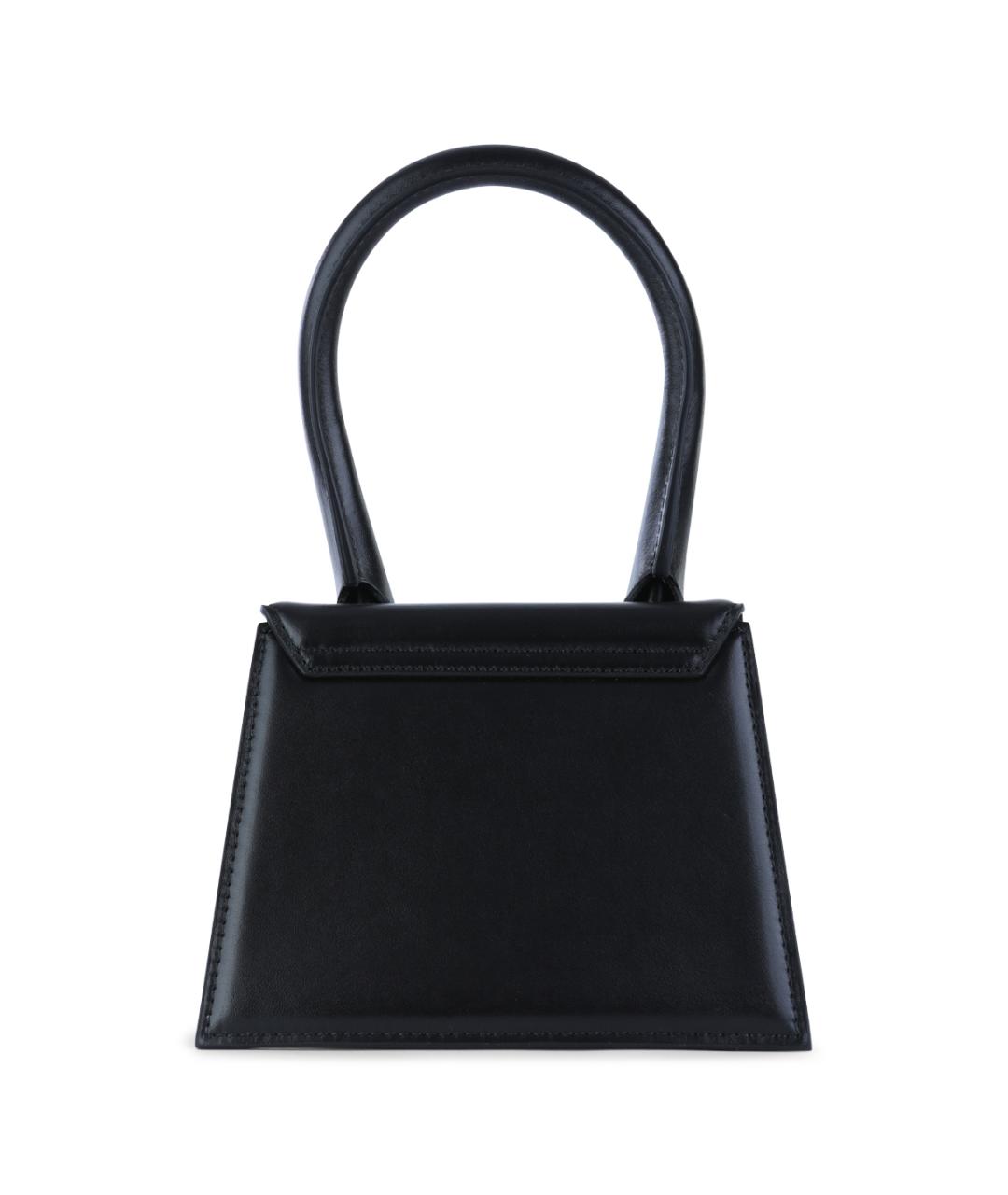 JACQUEMUS Черная кожаная сумка с короткими ручками, фото 3