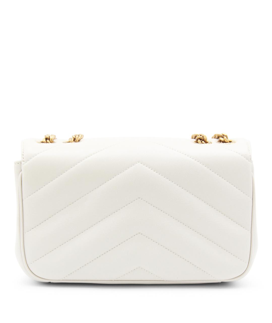 SAINT LAURENT Белая кожаная сумка через плечо, фото 3