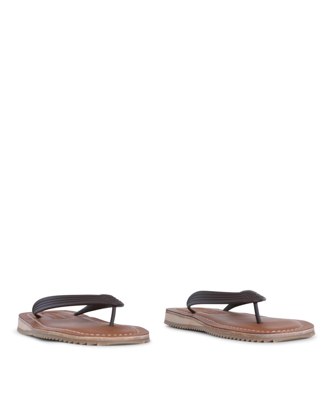 MIU MIU Коричневые шлепанцы, фото 2