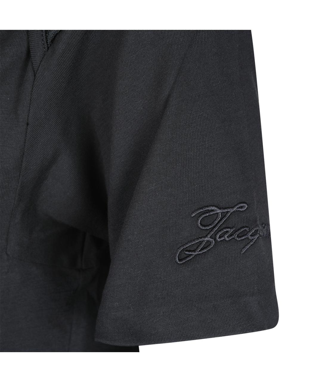 JACQUEMUS Черная хлопковая футболка, фото 4