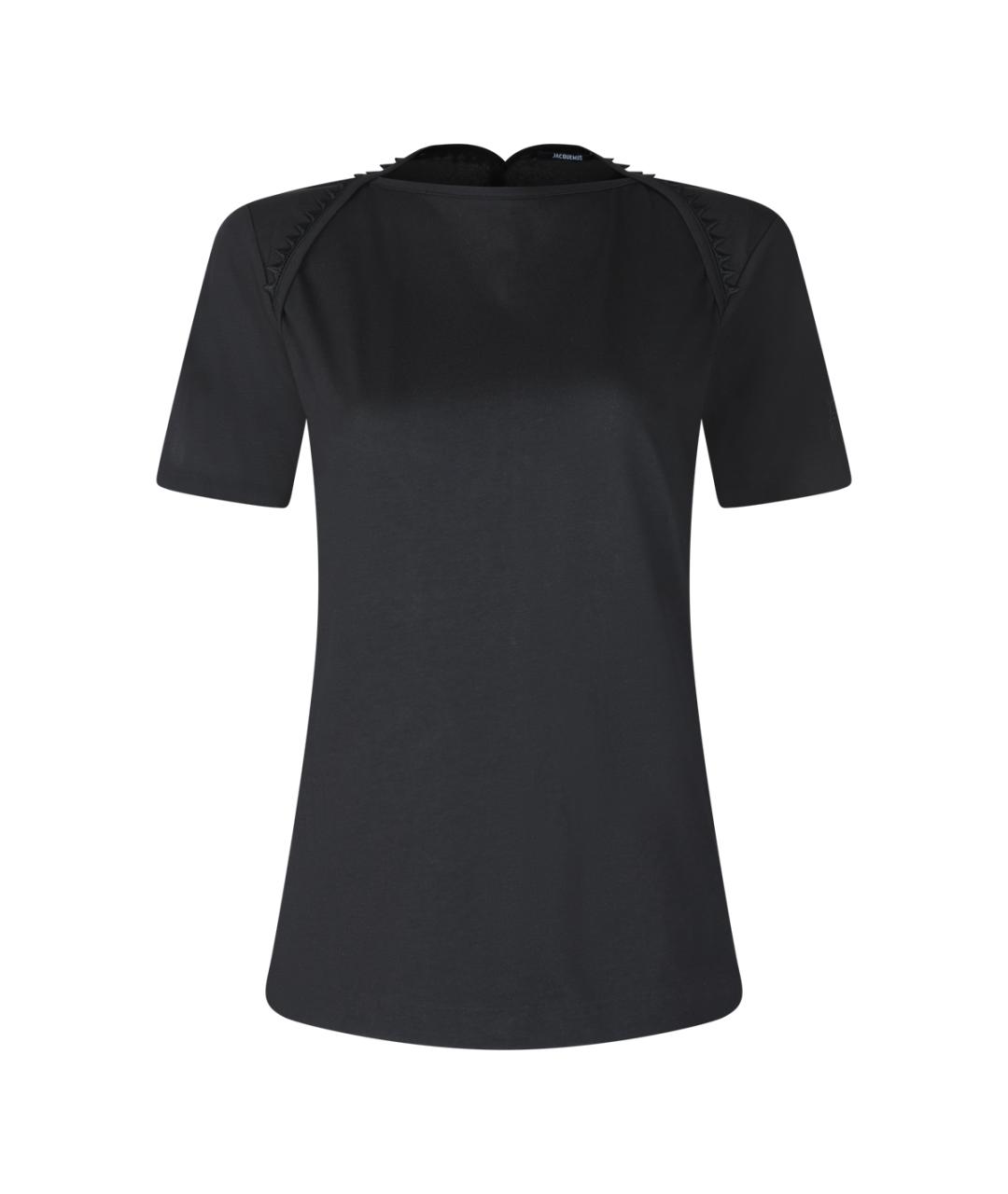 JACQUEMUS Черная хлопковая футболка, фото 1