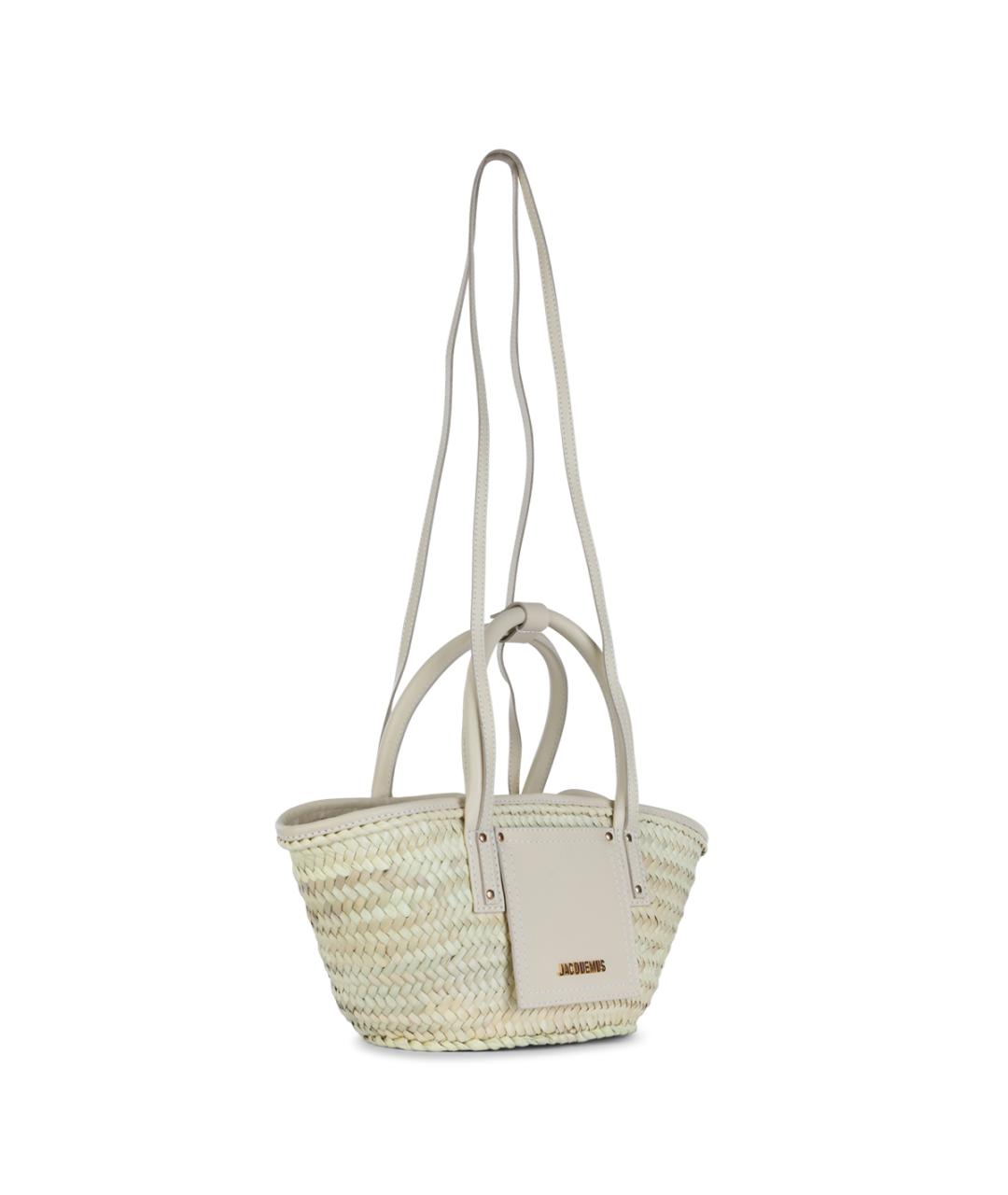 JACQUEMUS Бежевая пелетеная сумка тоут, фото 2