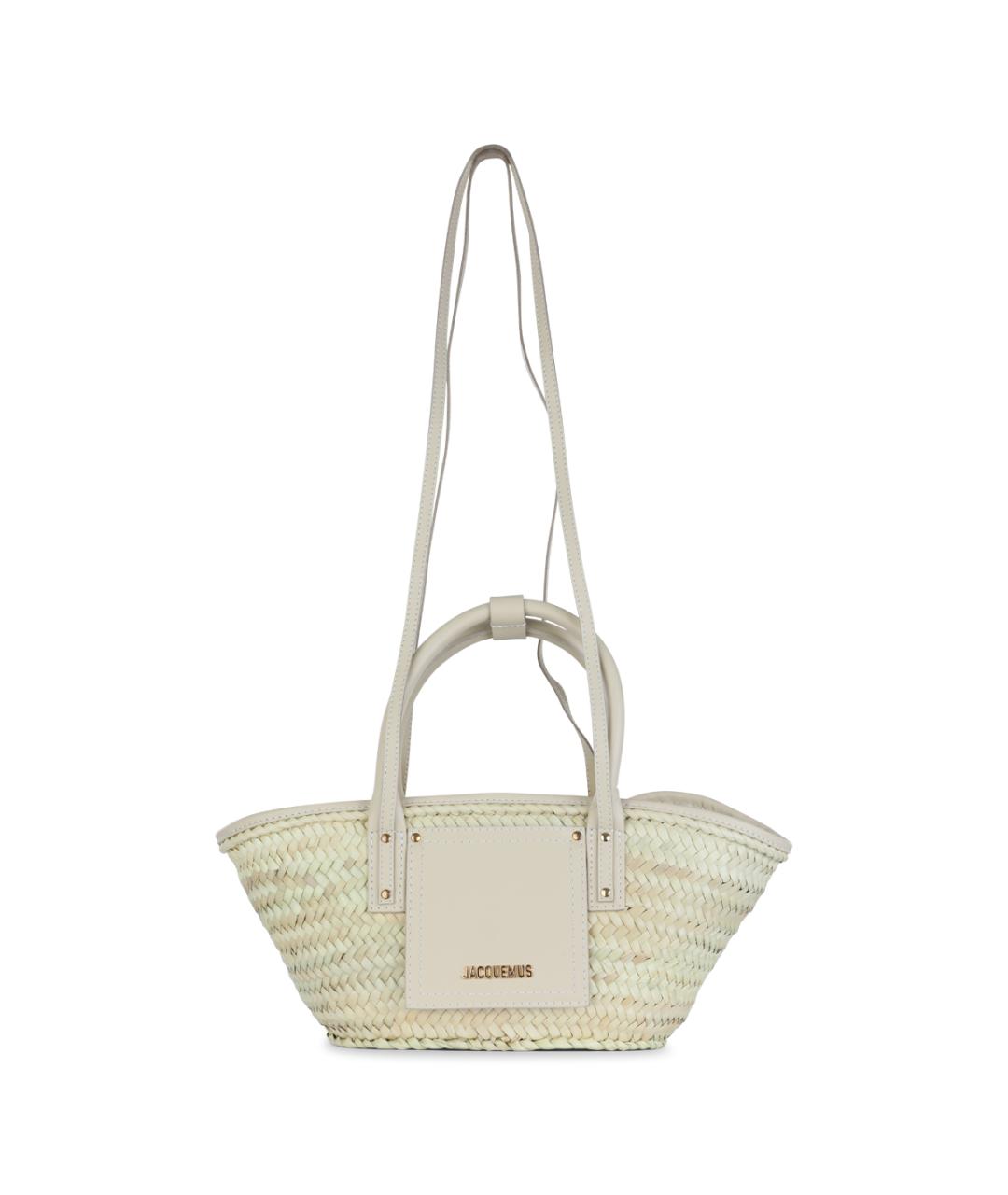 JACQUEMUS Бежевая пелетеная сумка тоут, фото 1