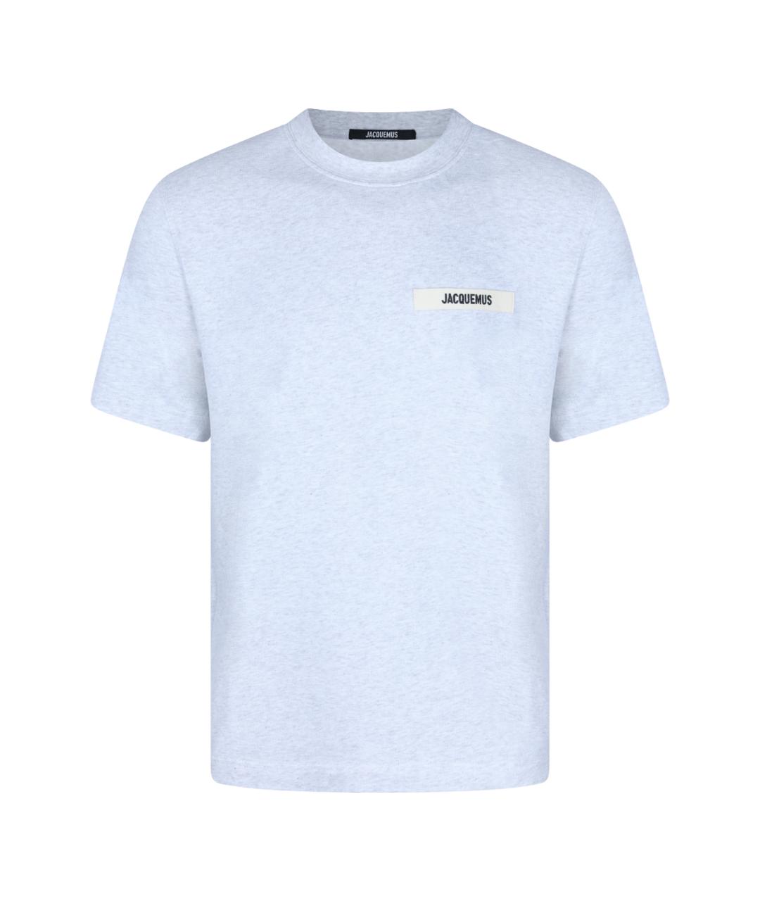 JACQUEMUS Серая хлопковая футболка, фото 1