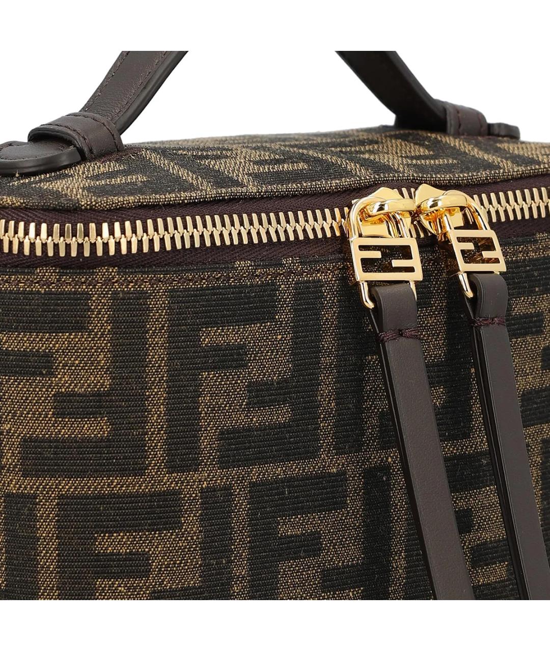 FENDI Коричневая жаккардовая сумка через плечо, фото 4