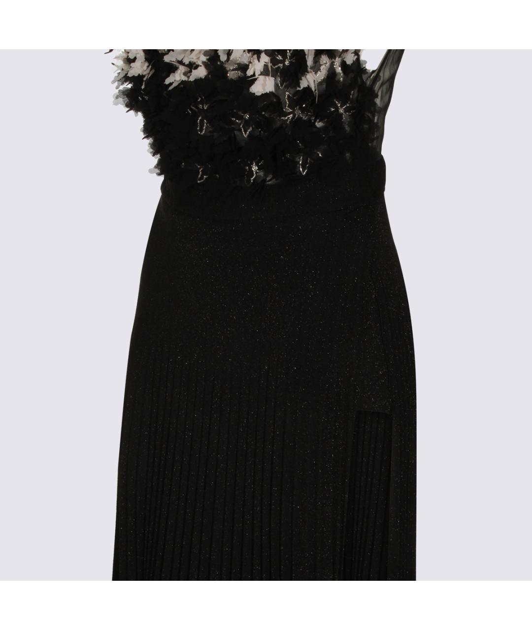 ELISABETTA FRANCHI Черное вискозное вечернее платье, фото 7
