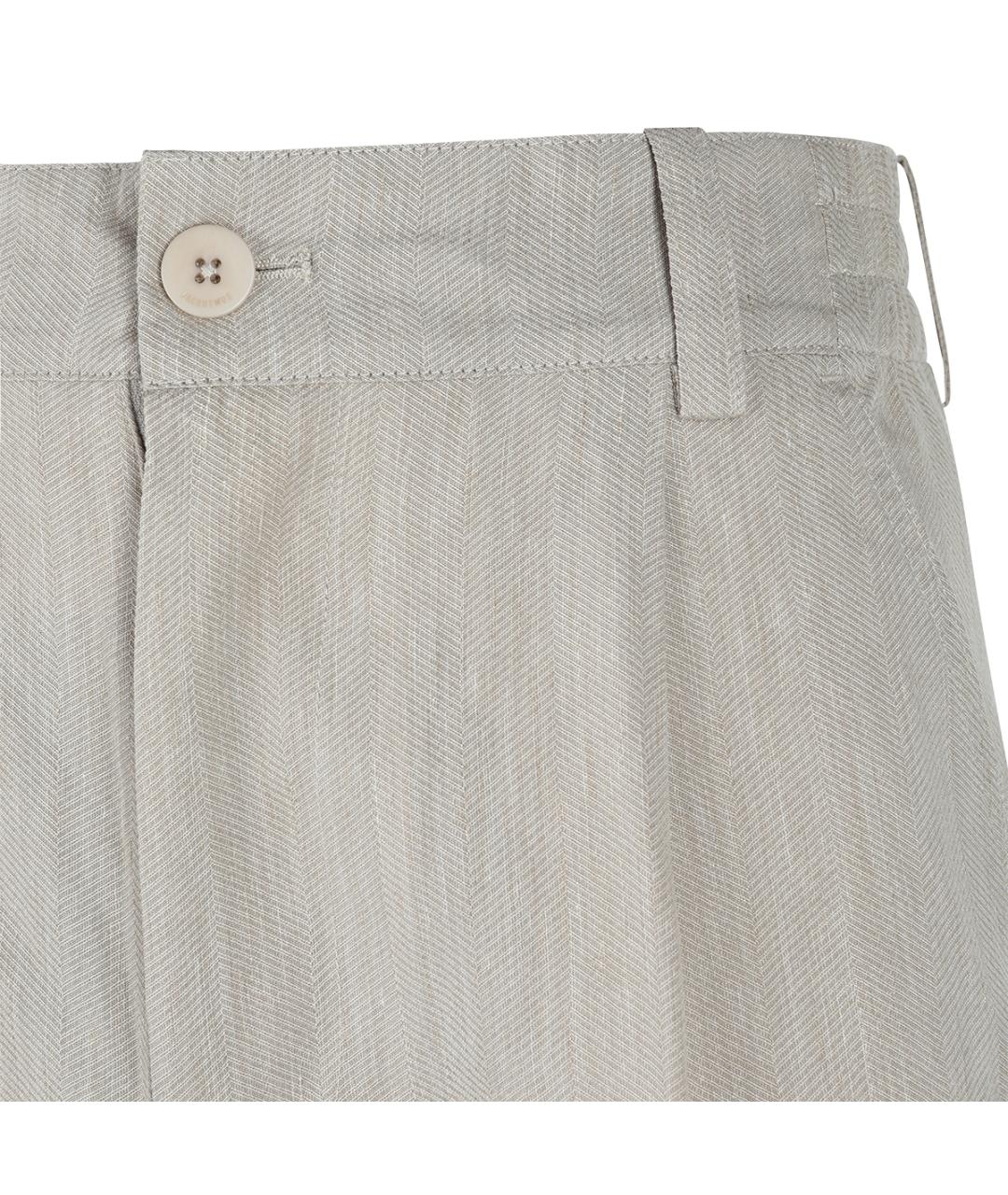 JACQUEMUS Бежевые льняные повседневные брюки, фото 3