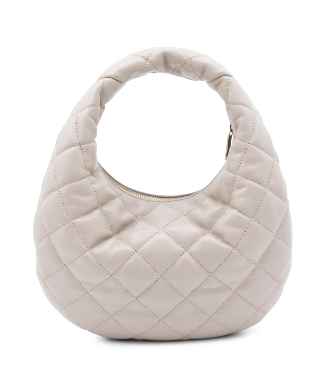 SAINT LAURENT Бежевая кожаная сумка через плечо, фото 3