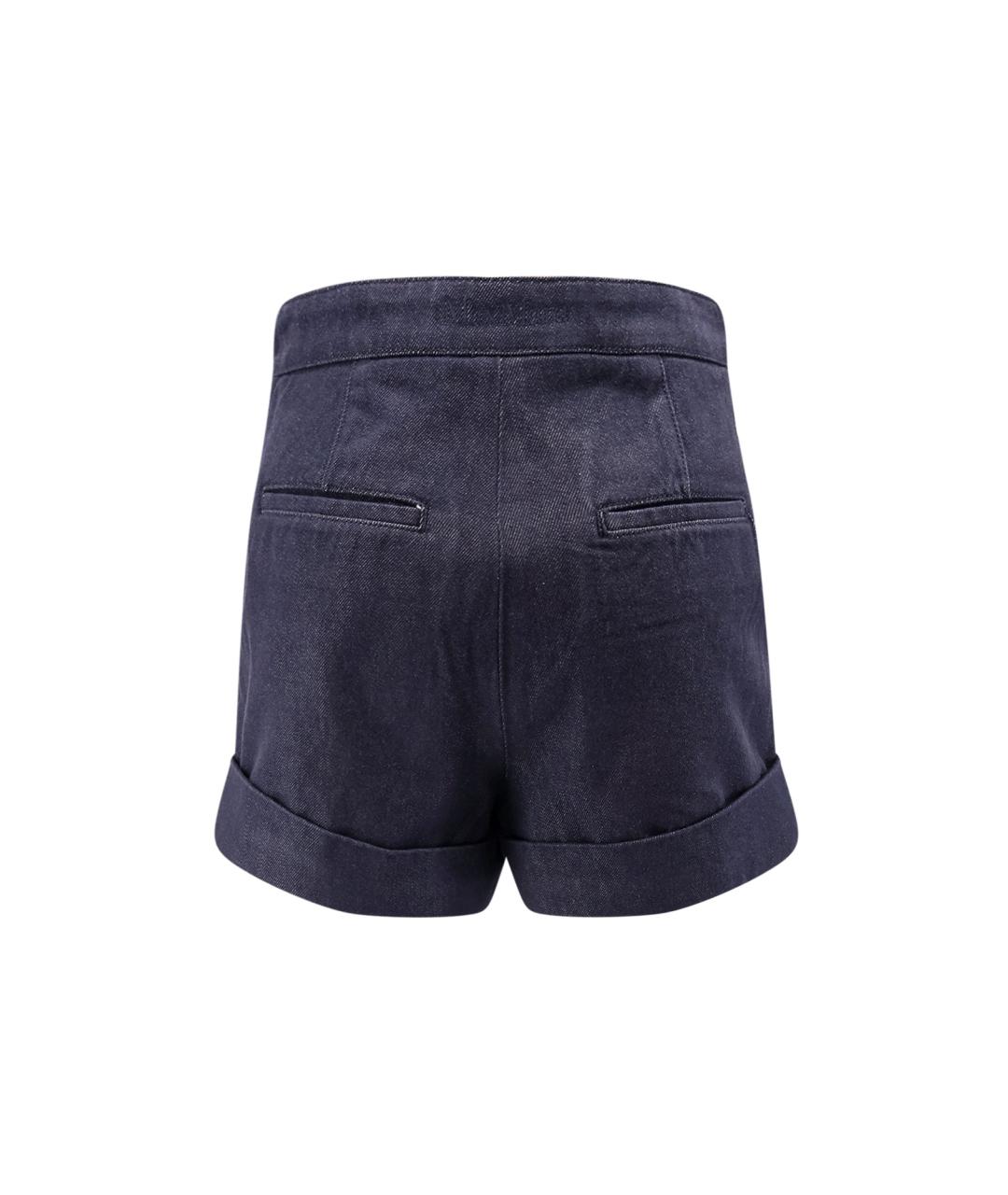 MAX MARA Темно-синие хлопковые шорты, фото 2