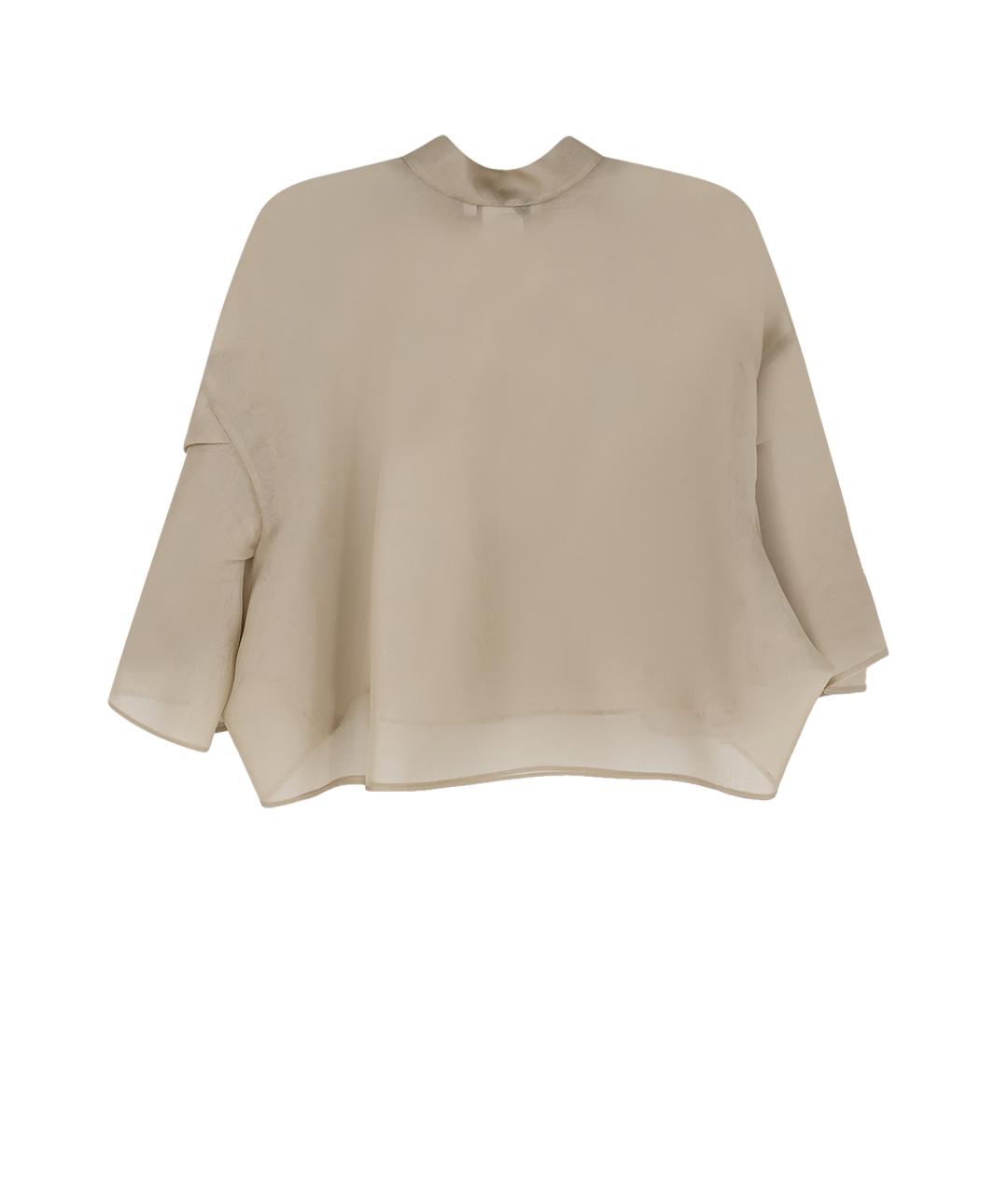 MAX MARA Бежевая шелковая рубашка, фото 2