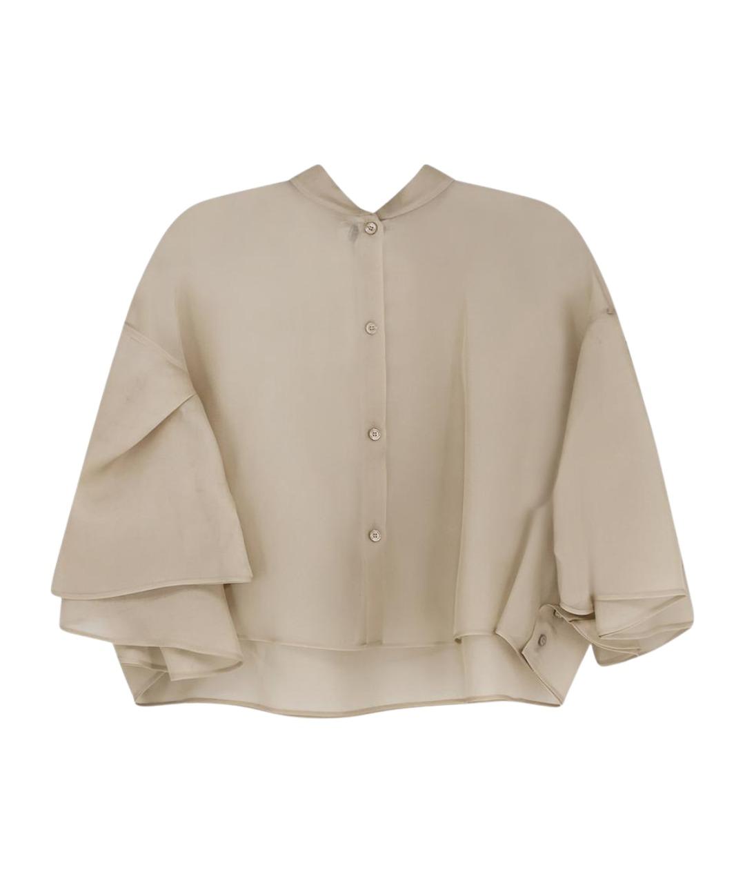 MAX MARA Бежевая шелковая рубашка, фото 1