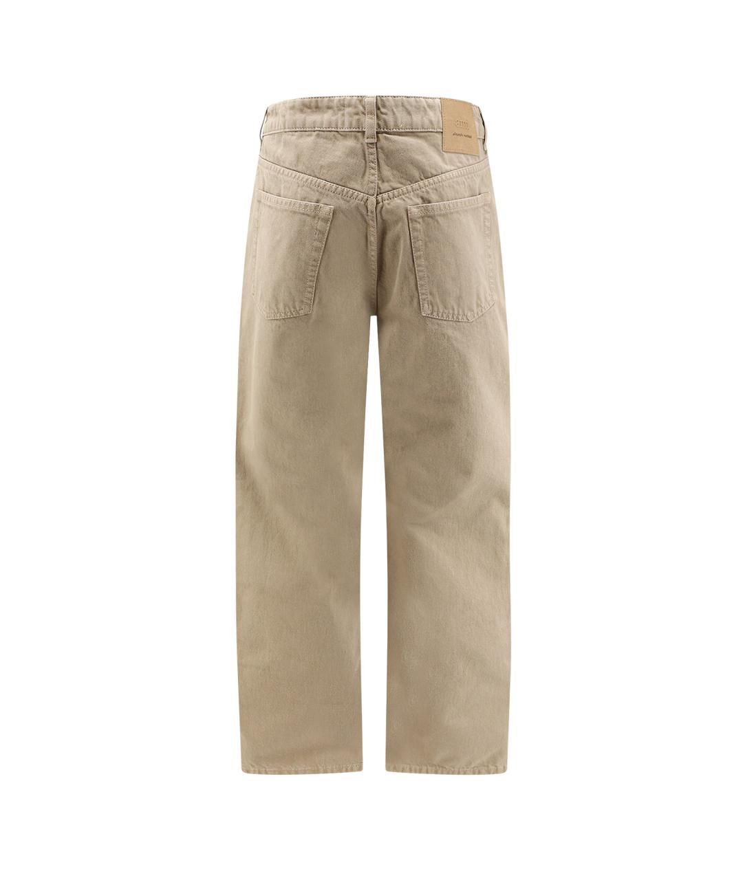 Ami Paris Бежевые хлопковые прямые джинсы, фото 2