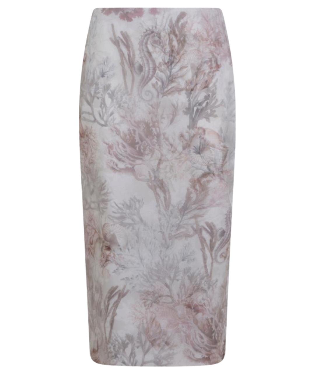 MAX MARA Белая шелковая юбка миди, фото 1