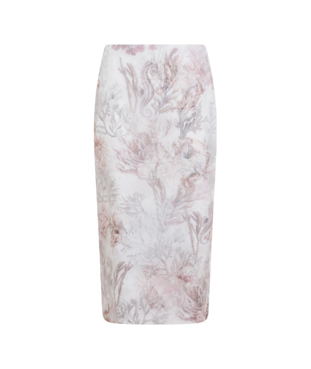 MAX MARA Белая шелковая юбка миди, фото 2