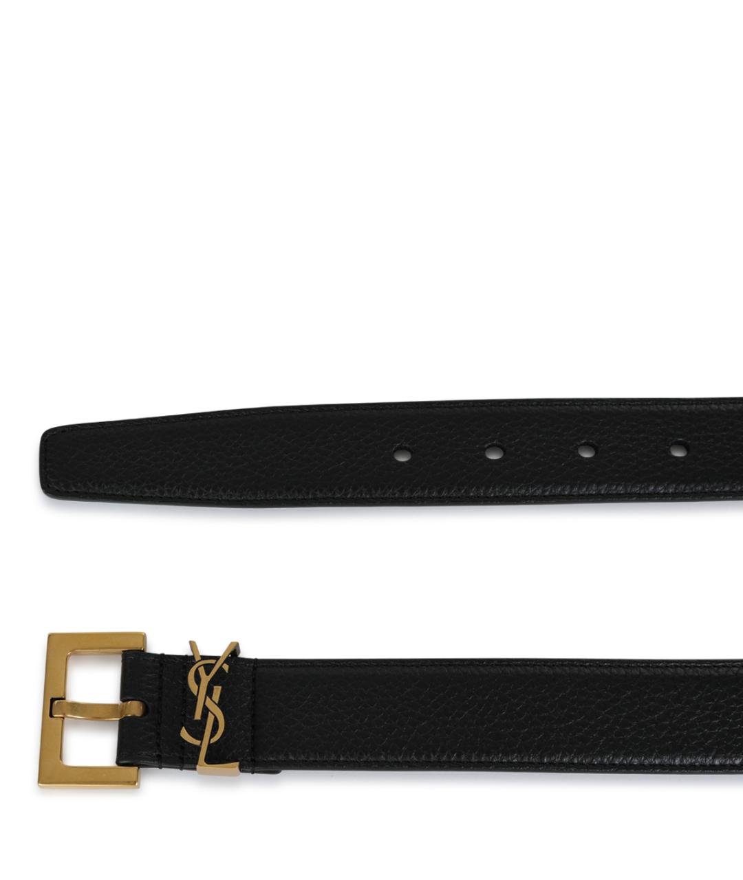 SAINT LAURENT Черный ремень, фото 2