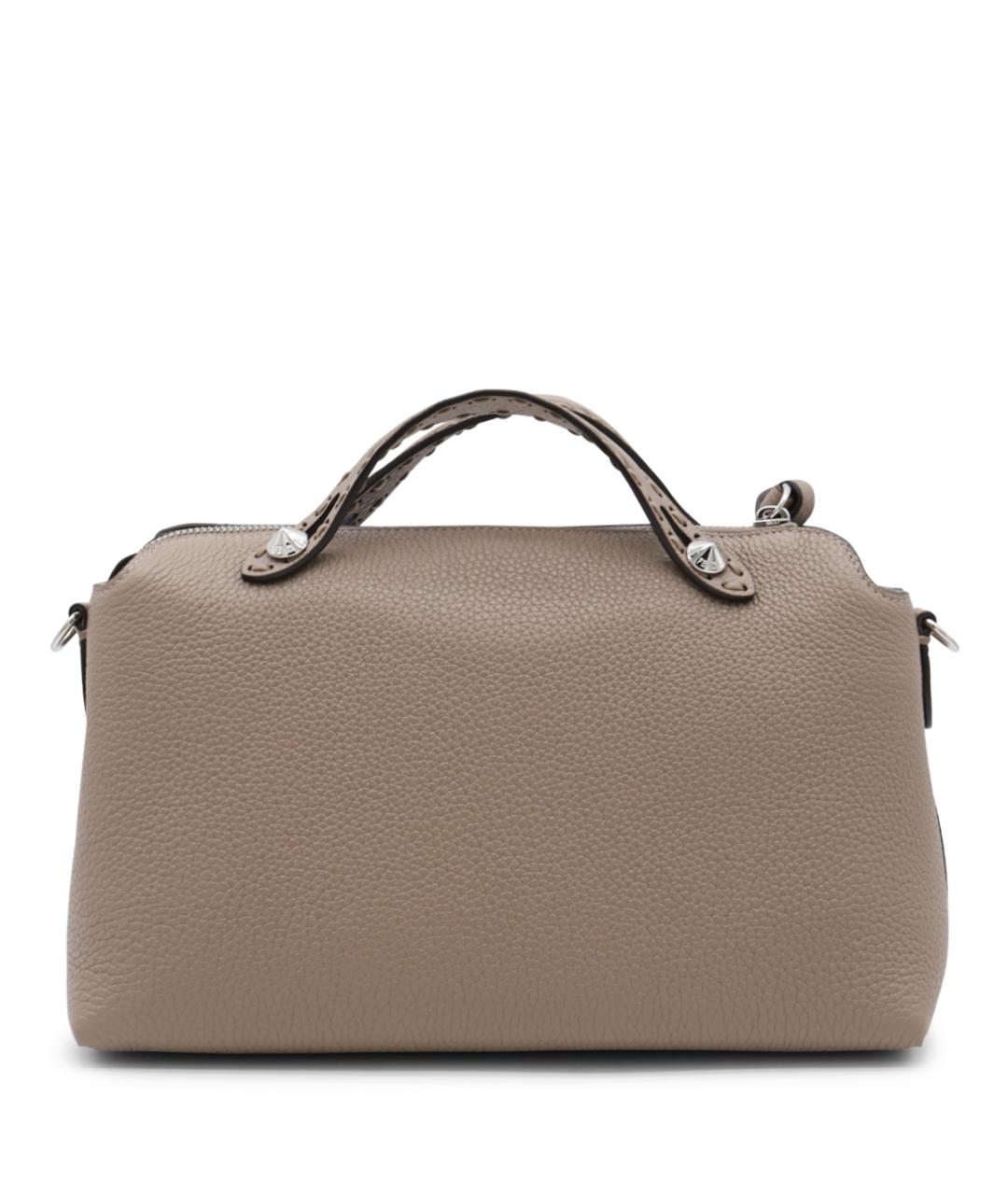 FENDI Бежевая кожаная сумка тоут, фото 3