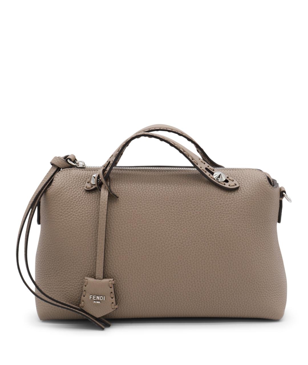 FENDI Бежевая кожаная сумка тоут, фото 1