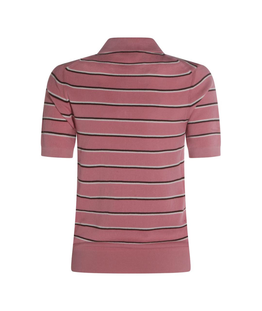 MIU MIU Розовая хлопко-эластановая футболка, фото 2