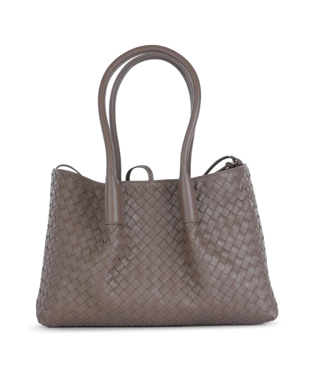 BOTTEGA VENETA Коричневая кожаная сумка тоут, фото 3