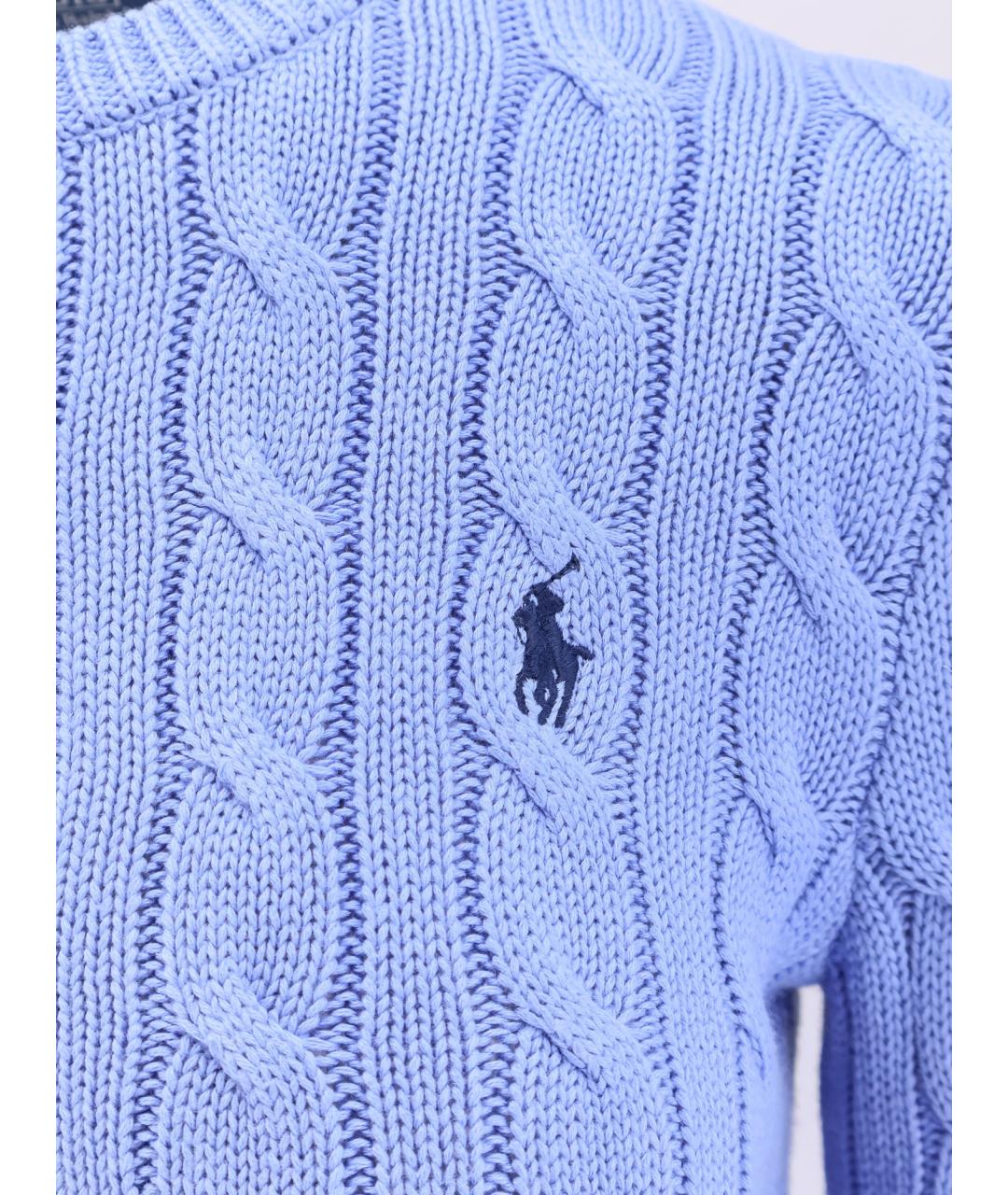 POLO RALPH LAUREN Голубой хлопковый кардиган, фото 3