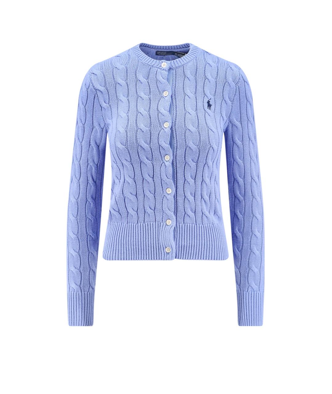 POLO RALPH LAUREN Голубой хлопковый кардиган, фото 1