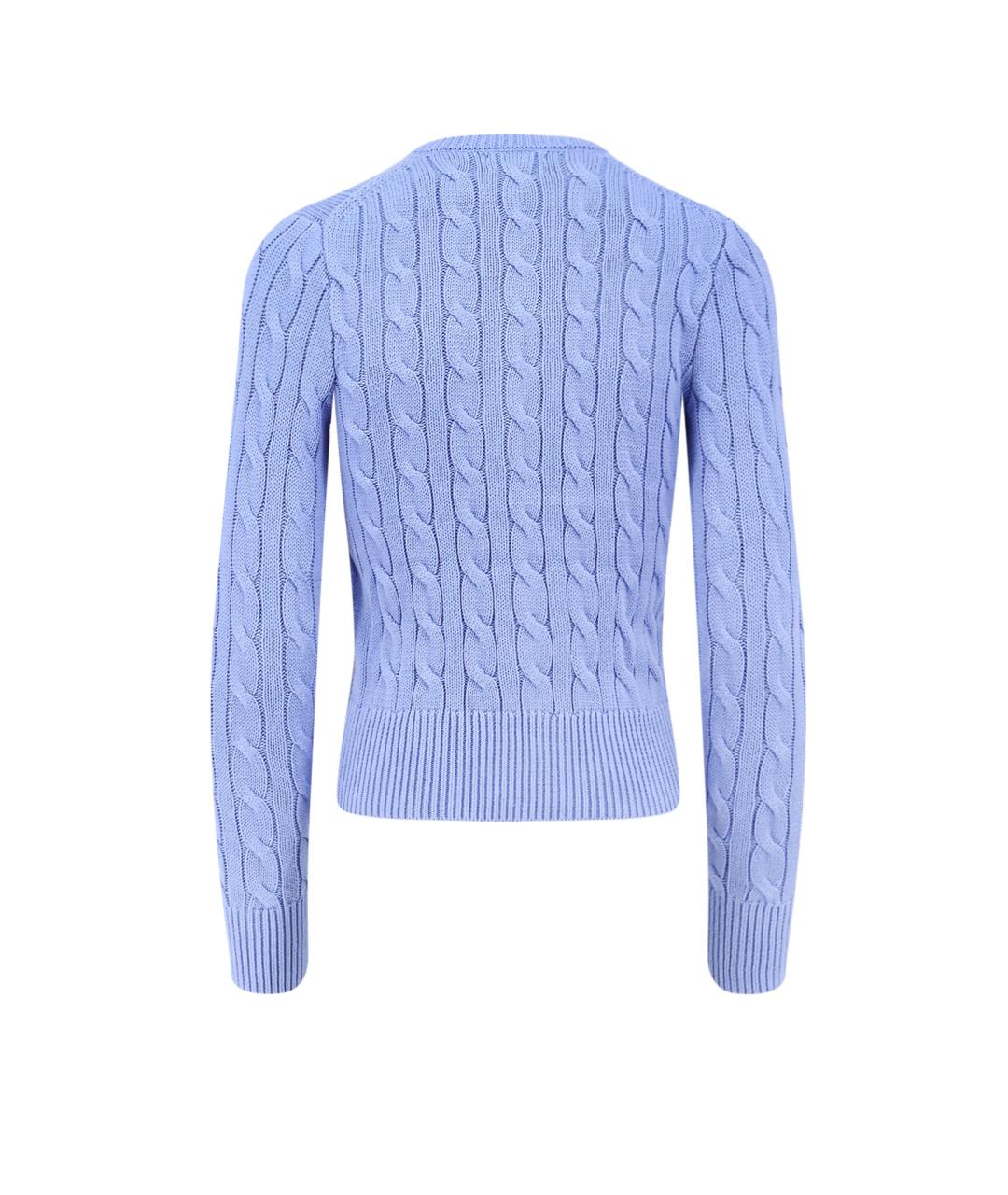 POLO RALPH LAUREN Голубой хлопковый кардиган, фото 2