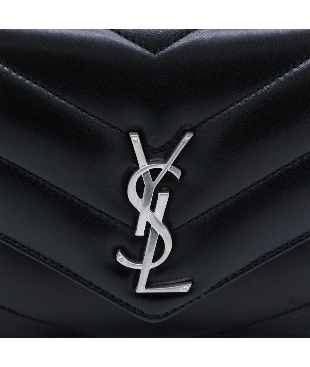 SAINT LAURENT Черная кожаная сумка через плечо, фото 4