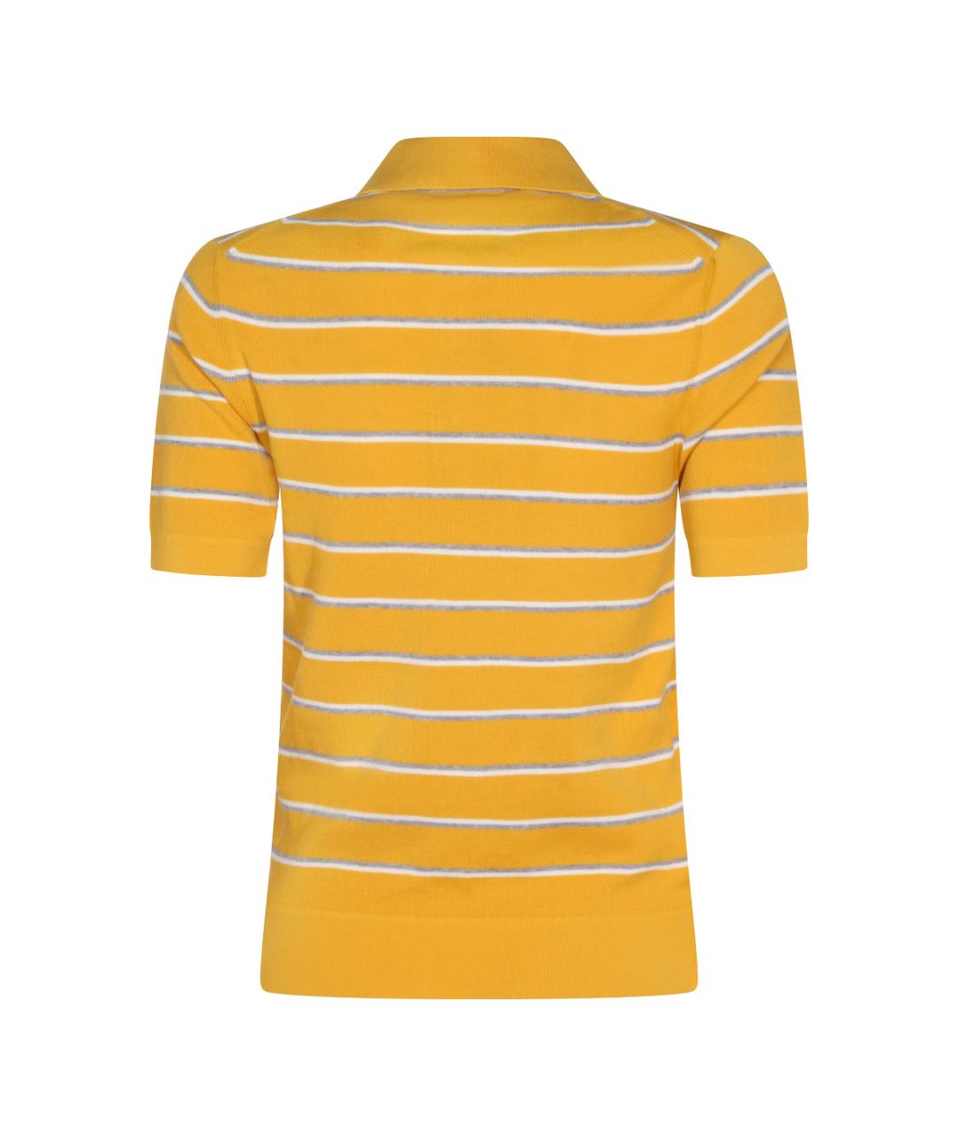 MIU MIU Желтая хлопко-эластановая футболка, фото 2