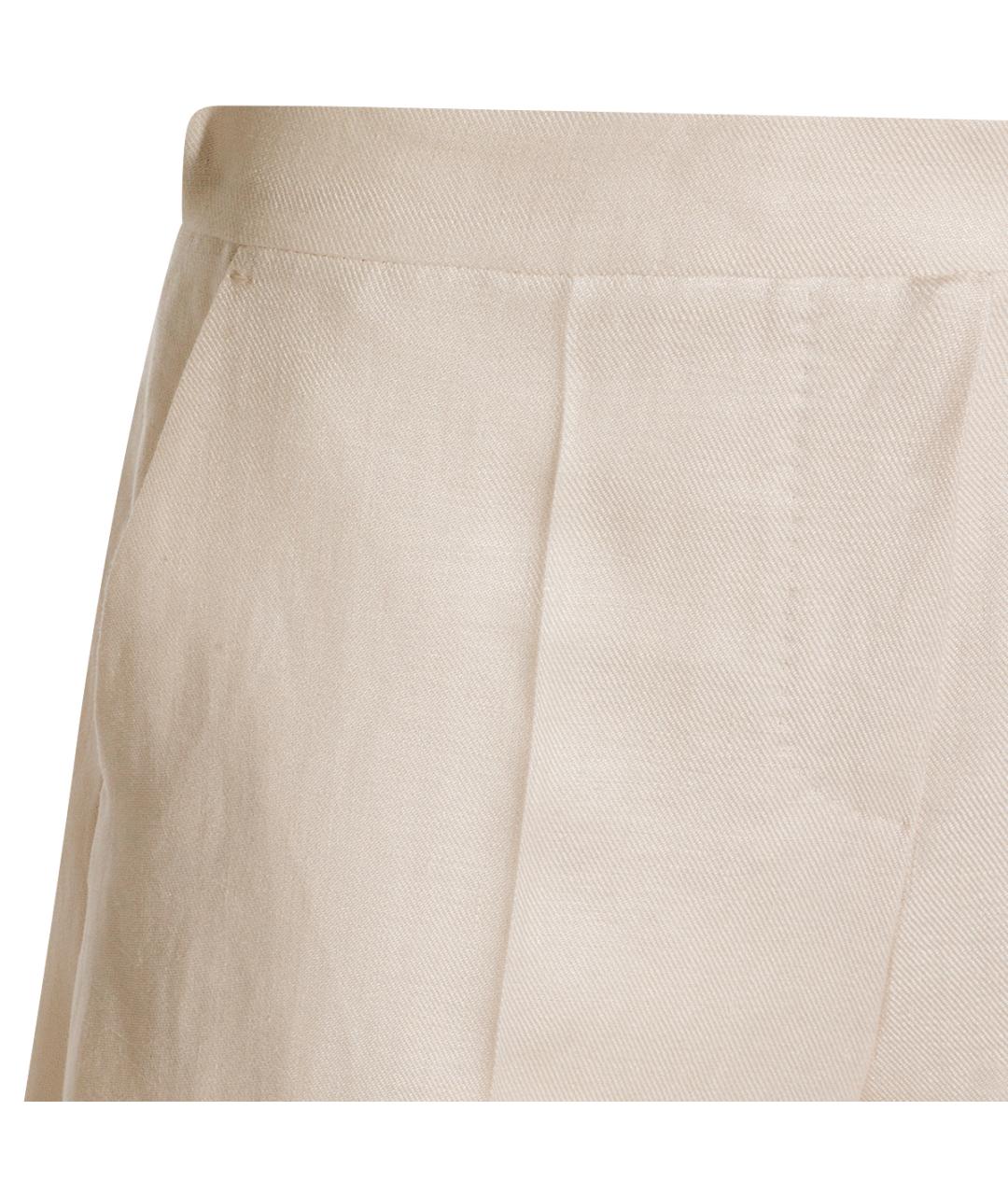 MAX MARA Бежевые льняные шорты, фото 3